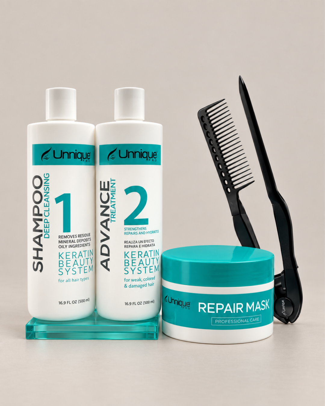 Advance Keratin Treatment Kit + ONE FREE Unnique Easy Comb