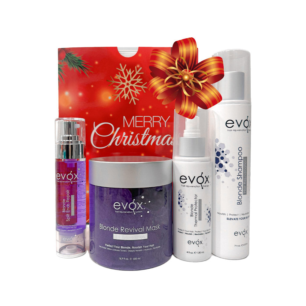 Evox Blonde Hair Holiday Repair & Replenish Kit – Deep Moisture Christmas Edition